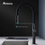 High end black brass kitchen faucet magnetic suction design 2 function 