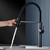 High end black brass kitchen faucet magnetic suction design 2 function 