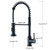 Matte Black Kitchen Sink Faucet Pull Down 360° Rotation 