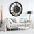 27 inch Large Real Moving Gears Wall Clock with Toughened Glass Cover, Oversized Solid Wood Retro Farmhouse Clock(Black)