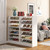 Shoe Rack, 8-Tier Tall Shoe Shelf, Wooden Shoe Storage Cabinet, White