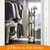 Bamboo freestanding coat rack with 3 storage shelves and 9 hooks easy to assemble for bedroom, office, 