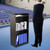 Wood Portable Podium Stand Reception Desk Lectern with Mobile Wheels Storage 