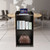 Wood Portable Podium Stand Reception Desk Lectern with Mobile Wheels Storage 