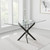 Dining Table with Chromed Legs, 47in Rectangular Kitchen Table for Kitchen Dining Room Home Office (