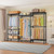 Portable Closet Wardrobe Heavy Duty Clothes Rack, Freestanding Clothing Rack with 4 Hang Rods & 8 Shelves, Adjustable Closet