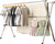 63 Inches Clothes Drying Rack, Heavy Duty Stainless Steel Laundry Drying Rack Folding Indoor Outdoor