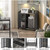 3-Tier Lateral Office Filing Cabinets with Socket and USB Charging Port, Modern Printer Stand and Paper Shredder Stand
