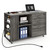 3 Drawer File Cabinet Charging Station Office Furniture Organizer Grey Lockable Wheeled Storage 