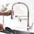 Single Handle Stainless Steel Kitchen Sink Faucet with Pull Down Sprayer, Brushed Nickel
