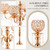 Set of 2 Gold Candle Holder Center Ornament with Crystal Pendant 26 Inch High Crystal Candle Holder