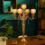 4 Pcs 5 Arm Crystal Candelabra Centerpieces for Tables 29.5 Inch Gold Candle Holders for Table Centerpiece Tall Crystal Candle