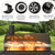 HAPPYGRILL Charcoal Grill Outdoor BBQ Grill with 2 Foldable Side Tables, 8 Hooks, Storage Shelf, 2 Wheels, Flame Control,