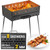 Charcoal Grill for 8 Skewers - Portable Barbecue 16.9"×11.8"×16.9" Kabob Camp Grills Foldable Metal Mangal - Kebab Shish - BBQ