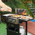 2-Burner Gas BBQ Grill With Flat Top, Small Outdoor Propane Barbecue Grill with Side Shelves