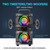 Bluetooth 5.0 Wireless 100ft Outdoor Speaker, Support FM Radio, LED Colorful Lights, Stereo Sound, for Home, Party, Travel