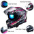 (M, Glossy Pink) Full Face Motorcycle Helmet, Street Bike Helmet with Clear & Tinted Visors and Multiple Vents