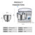 Commercial stainless steel bowl 1500W powerful Dough Mixer Household Electric Food Mixer 7L Egg Cream Salad Beater cake mixer