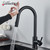 Matte Black Touch Sensor Kitchen Faucet Pull Out Smart Sensor Kitchen Faucet Double Water Mode Mixer Tap Rotate Hot Cold Crane