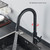 Matte Black Touch Sensor Kitchen Faucet Pull Out Smart Sensor Kitchen Faucet Double Water Mode Mixer Tap Rotate Hot Cold Crane