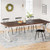 Dining Table for 6-8 People, 78.7-Inch Rectangular Wood Dining Table, Rustic Kitchen Table with Heavy Duty Metal Legs for Dining Room