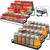 Spice Rack Organizer for Cabinet, 4 Tier Seasoning Organizer, Expandable Shelf,Step Storage Holder, Kitchen Cabinet Countertop,with Protection Railing, Metal (Black,4 Tier,2Pack)
