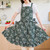 Vintage Pinafore Apron Dress for Women with Pockets Cute Floral Chef Aprons for Kitchen Cooking Baking Gardening (Green)