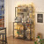 Large Bakers Rack with Power Outlets, 6-Tier Microwave Stand, Coffee Bar with 12 S-Shaped Hooks, Kitchen Shelf with Wire Basket, 39.3 x 15.5 x 66.9 Inches, Charcoal Gray