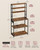 Bakers Rack with Power Outlet, 31.5 Inches Coffee Bar for Kitchen with Storage, 6-Tier Kitchen Shelves with 6 Hooks, Microwave Stand, Rustic Brown and Black UKKS119K01