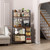 Bakers Rack with Power Outlet,Coffee Bar with Wire Basket, Kitchen Microwave Stand with S-Shaped Hooks, Open Storage Shelves