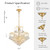 Crystal Chandelier Pendant Flushmount Ceiling Light Modern Lighting Fixture for Bedroom Hallway Bar Kitchen Bathroom, H 17.3" x W 18.9", Gold, E12 Base