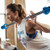EVERYMATE 5LB Mini Barbell Bar Beginner Women Kid Bar Total Body Workout Weighted Bar, Resistance Band Bar, for Strength Training, for Youth Children New Weightlifting, Blue Sleeves Black Bar