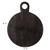 Round Acacia Wood Cheese and Cutting Board with Circle Handle, Black