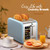 Mecity 2 Slice Touch Screen Toaster, 1.5" Wide Slot, Stainless Steel Smart Toaster for Bagels, Muffins, Waffles, Ice Blue