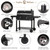 Sophia & William Extra Large Charcoal BBQ Grills with 794 SQ.IN. Cooking Area, Heavy Duty Outdoor Barbecue Grill with 2 Individual Lifting Charcoal Tray and 2 Foldable Side Table, Black