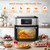 Air Fryer Oven Large 20 QT, 10-in-1 Toaster Oven Air Fryer Combo with Window for Family, Airfryer Oven with Rotisserie, 3 Dehydrating Racks