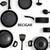 BECIGAR Black Ceramic Pots and Pans Set, 15PCS Nonstick Set Ceramic Cookware Set, Nonstick Pan Pots and Pans Set Non Stick Cookware set