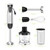 Bonsenkitchen Immersion Blender Handheld with Food Processor, 20 Speeds Hand Blender with Turbo Mode, Stainless Steel Blade, Egg Whisk, Beaker & Chopper Bowl, Hand Mixer for Smoothie, Soup, Baby Food