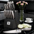 imarku 15-Piece Knife Set with Block, High Carbon Stainless Steel Kitchen Knives with Built-in Sharpener, Dishwasher Safe, Ergonomic Non-Slip Handle, Perfect for Home Cooks & Chefs, Black