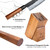 FAMCüTE Japanese Knife Block Set, Hand Forged 5-Layer 9CR18MOV Clad Steel Ultra Sharp Kitchen Knives with Wooden Storage & Rosewood Handle, Includes Chef, Santoku, Nakiri, Fruit Knife for Home Mom/Dad