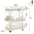CABIHOME Gold 3-Tier Rotating Bar Cart with Wheels, Modern Serving Cart for Kitchen, Living Room, Dining Room