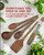 Elegant 5-Piece Walnut Wood Kitchen Utensil Set – Non-Scratch, Heat-Resistant Cooking Utensil Set with Kitchen Tongs, Spoons, Spatula & Ladle – Lightweight, Durable & Perfect for Daily Use or Gifting