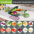Ourokhome Food Chopper Manual Hand with Container, Mandolin Vegetable Slicer Onion Dicer with 8 Blades, Veggie Shredder for Potato, Tomato, Essential Kitchen Gadgets (8 in 1, Gray)