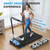 WELLFIT Foldable Treadmill with Incline, 320LB Capacity Walking Pad for Home Office Small, Smart Folding Walking Pad Treadmill with Handlebar, 0.6-6.2MPH Portable Under Desk Treadmills with App
