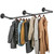 180cm Multipurpose Wall Mounted Industrial Pipe Clothes Rack with 3 Hooks For Bedroom 