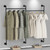 Heavy Duty Industrial Pipe Clothes Rack Wall Mounted Black Iron Garment Bar Closet