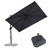 PURPLE LEAF 6.5' X 10' Left-right Tilt Patio Umbrella with Base Outdoor Cantilever Swivel Rectangle Umbrella Offset Umbrella with 360-degree Rotation for Garden Deck Pool Patio Light Grey