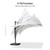 PURPLE LEAF 9.8' X 9.8' Patio Umbrella with Base Outdoor Cantilever Swivel Square Umbrella with Tilt Aluminum Offset Umbrella with 360-degree Rotation for Garden Deck Pool Patio White