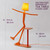 HROOME Unique Wood Floor Lamp Tea Table Storage for Living Room Bedroom Kids Bedside - Corner Reading Creative Swing Arm Standing Light for Home Office Farmhouse - LED Bulb Included (Orange Table)