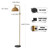 XZHGCEE Boho Floor Lamp for Living Room: Rattan Floor Lamp for Bedroom - Gold Standing Lamp with Dimmable Tall Lamp,No Bulb